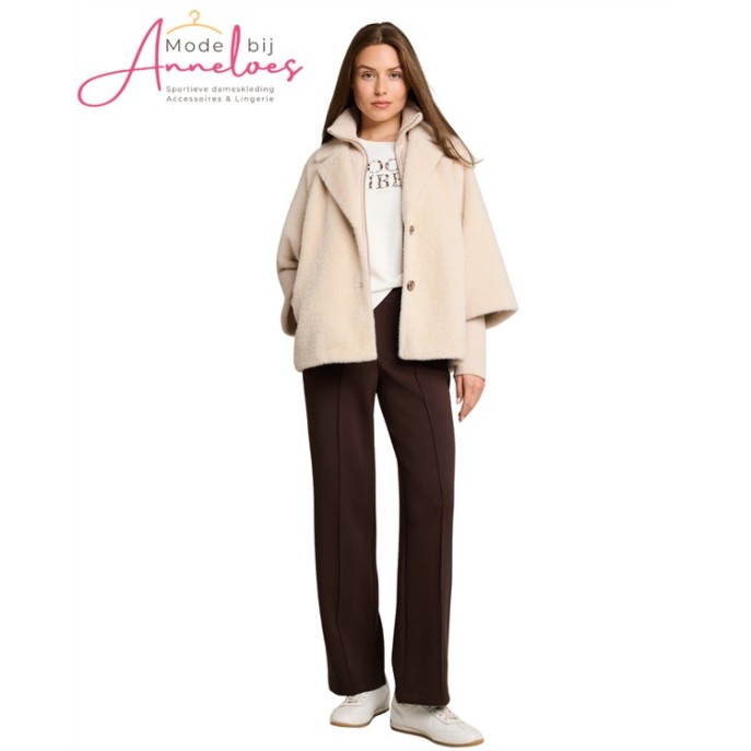 Tom Tailor dames winterjas cosy cape 1051134 Ecru